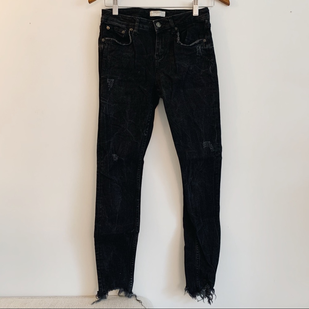 Black ankle denim pants